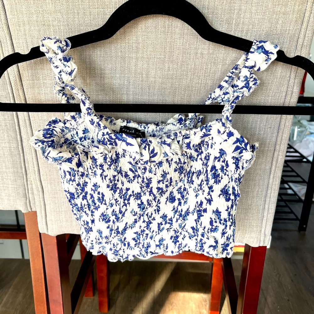 White/Blue Crop Top (XS)